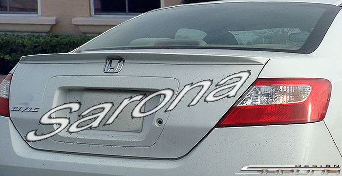 Custom Honda Civic Trunk Wing  Coupe (2006 - 2011) - $169.00 (Manufacturer Sarona, Part #HD-082-TW)